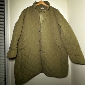 Plus size Olive green quilted jacket